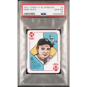 2021 Topps 1951 Babe Ruth PSA 10 New York Yankees B. Jamison #4 Bambino HOF MLB